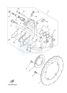 MT07A MT-07 ABS 700 (1XB5 1XB7) drawing REAR BRAKE CALIPER