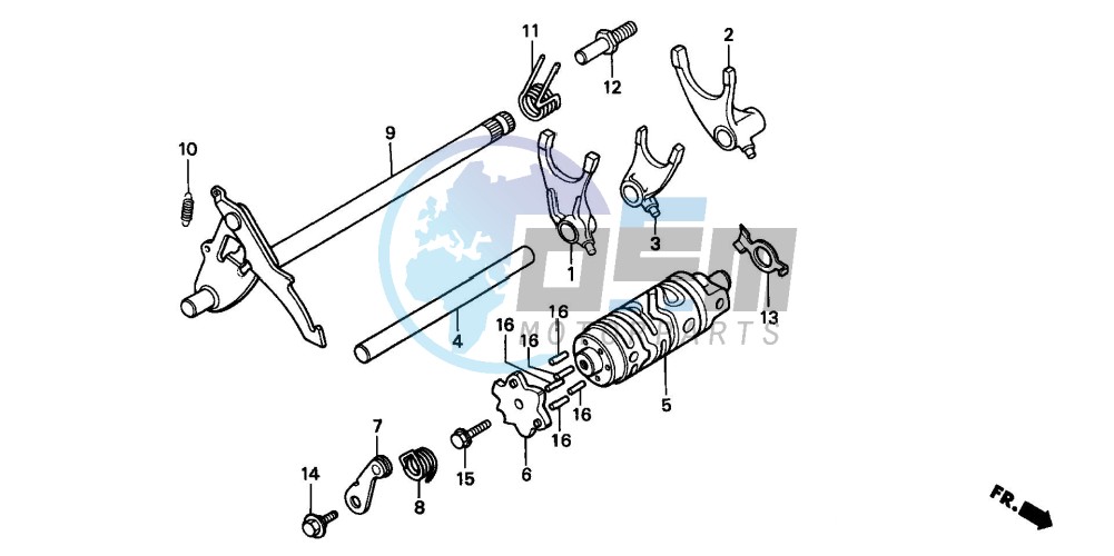 GEARSHIFT DRUM/ GEARSHIFT FORK