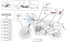 V7 Racer 750 drawing Decal and plate set