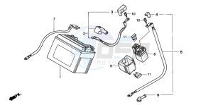 VTR1000F FIRE STORM drawing BATTERY