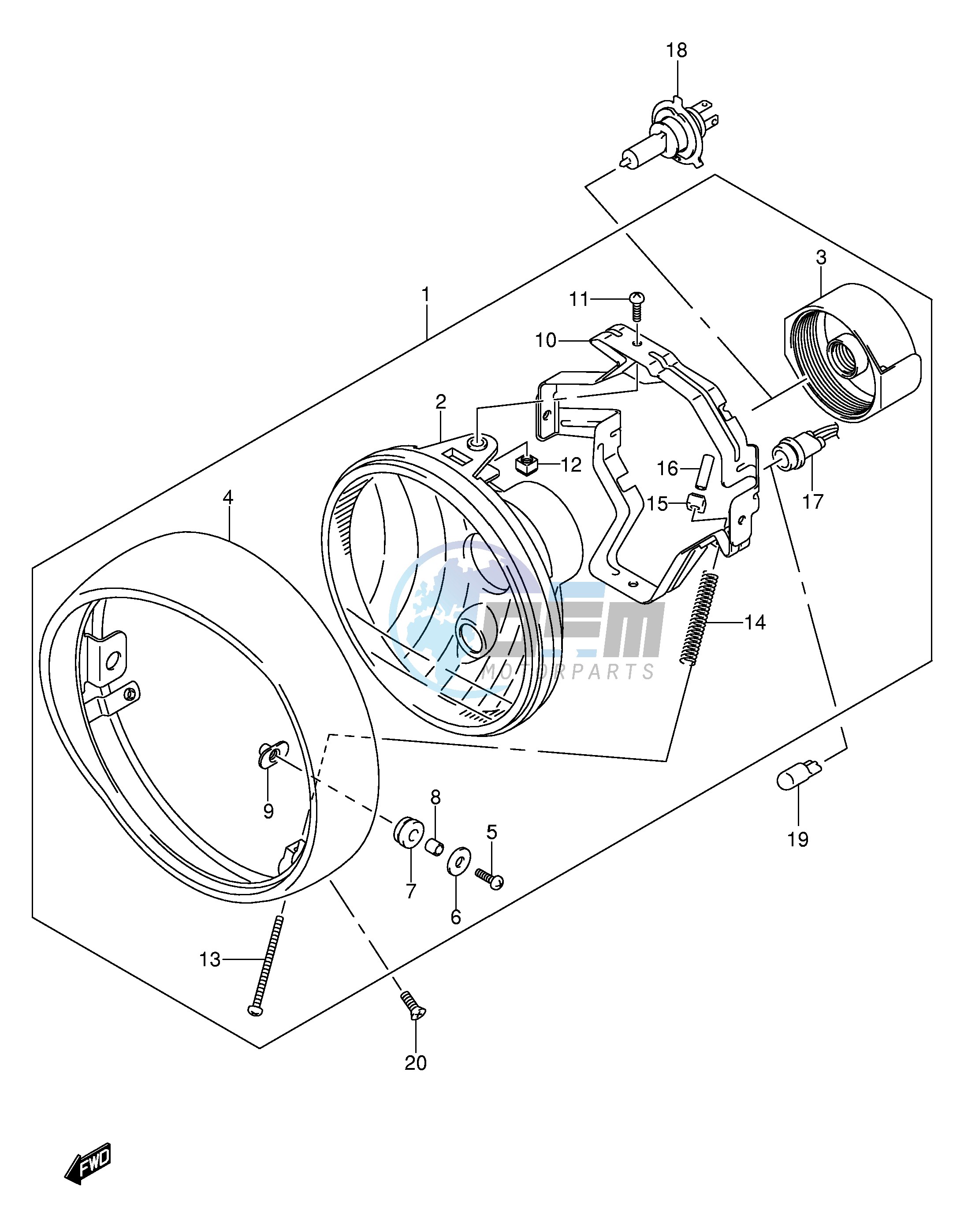 HEADLAMP (E2,E19,P37)