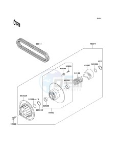 KAF 620 R [MULE 4010 TRANS4X4] (R9F-RAFA) RAF drawing DRIVEN CONVERTER_DRIVE BELT