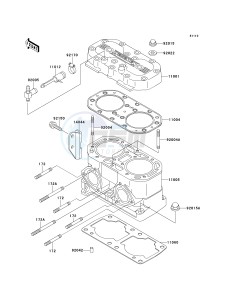 JH 750 F [SUPER SPORT XI] (F1-F2) [SUPER SPORT XI] drawing CYLINDER HEAD_CYLINDER