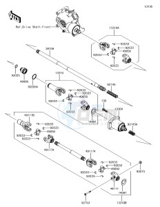 MULE SX 4x4 KAF400HHF EU drawing Drive Shaft-Propeller