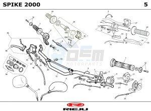 SPIKE-50-RACING drawing HANDLEBAR - CONTROLS