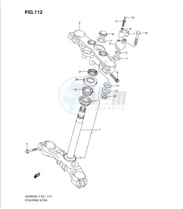 GSXF650 drawing STEERING STEM (GSX650FL1 E24)