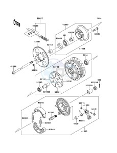 KLX110 KLX110CDF EU drawing Rear Hub