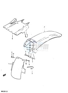 RM125 1983 drawing REAR FENDER