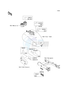 VN 1600 B [VULCAN 1600 MEAN STREAK] (B6F-B8FA) B8F drawing LABELS