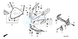 CBR1000RA9 UK - (E / ABS MME) drawing UPPER COWL (2)