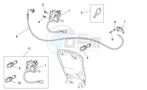 Scarabeo 125-200 ie Light drawing Lock hardware kit