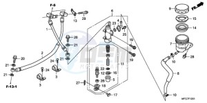 CB600FA9 France - (F / ABS CMF) drawing REAR BRAKE MASTER CYLINDER (CB600FA/FA3)