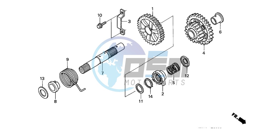 KICK STARTER SPINDLE