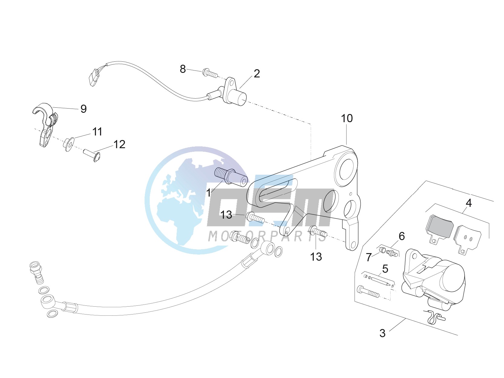 Rear brake caliper