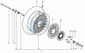 Beverly 350 4t 4v ie e3 Sport Touring drawing Front wheel