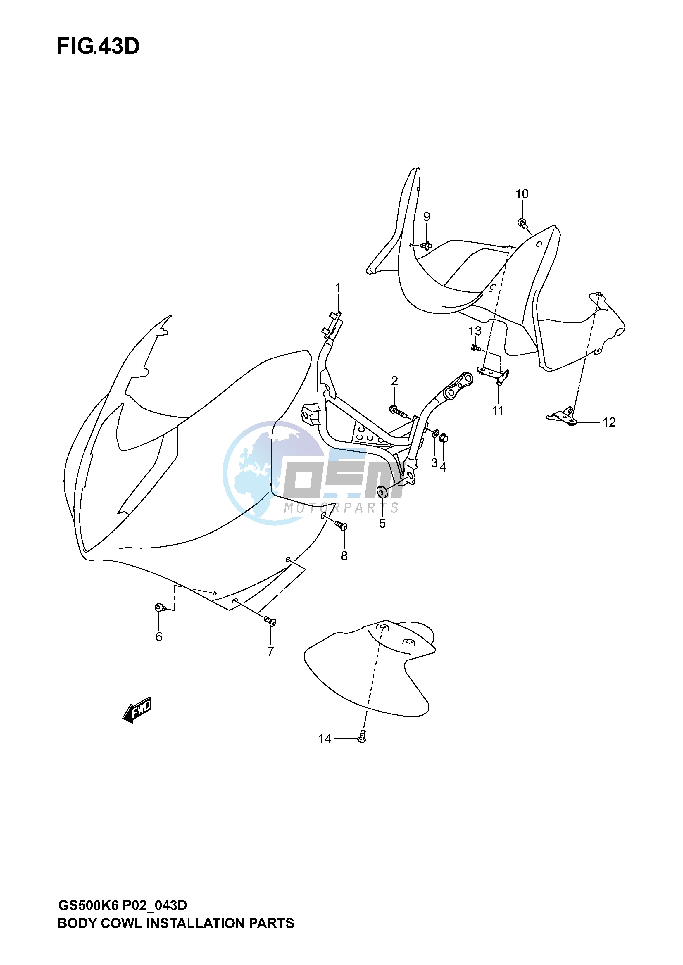 BODY CWL. INSTALLATION PARTS  (GS500F FU)