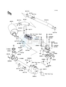 JET SKI X-2 JF800A7F EU drawing Muffler(s)