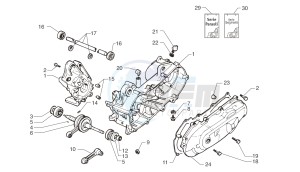 Ark LC RACING- Color: Red-White 200 drawing Crankcase - Crankshaft - Carter