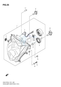 GSX-R750 (E21) drawing HEADLAMP (GSX-R750L1 E21)