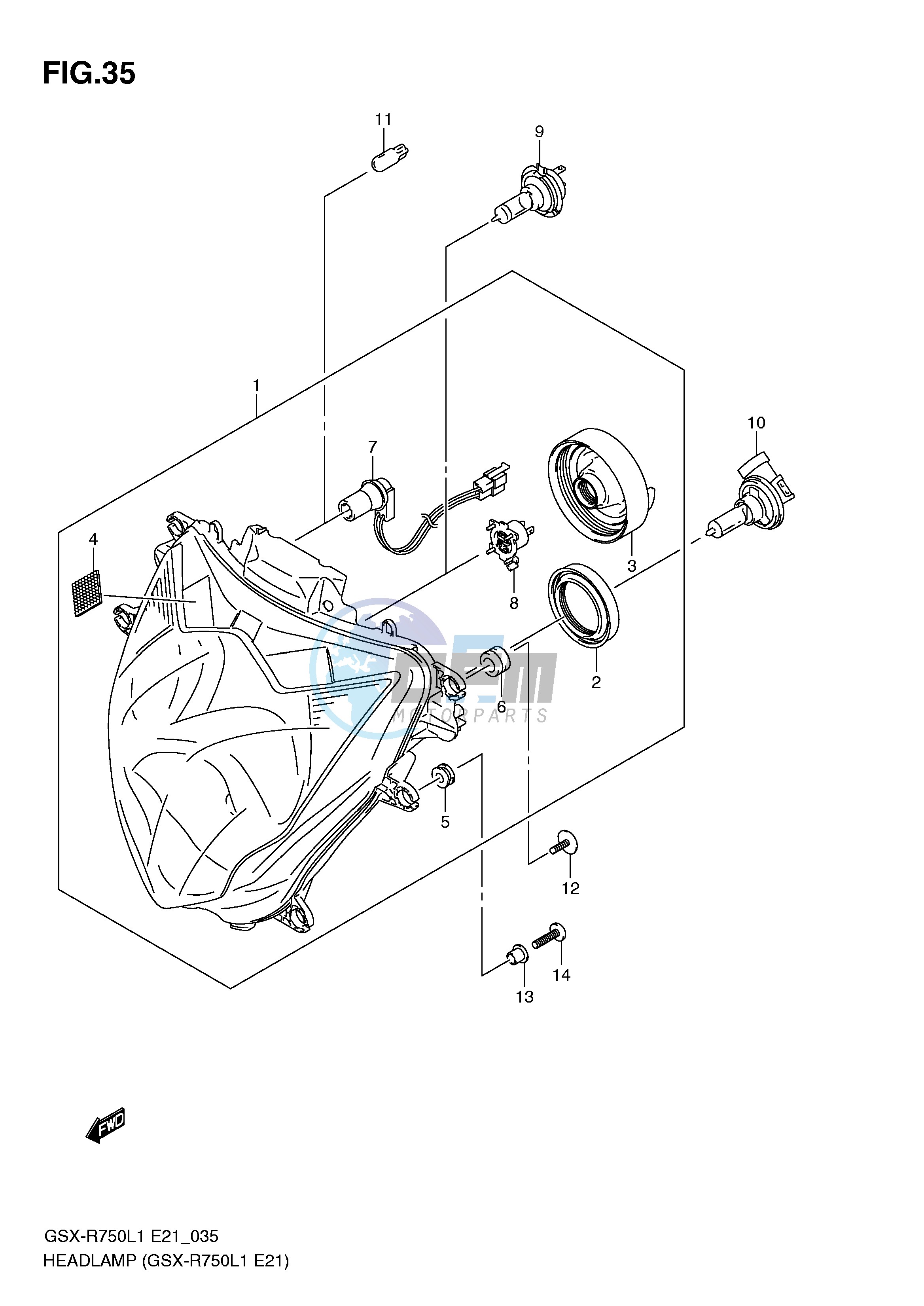 HEADLAMP (GSX-R750L1 E21)