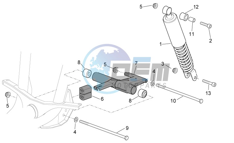 R.shock absorber-connect. Rod