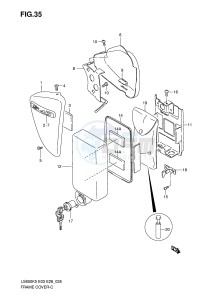 LS650 (E3-E28) SAVAGE drawing FRAME COVER (MODEL K5 K6 K7 K8)