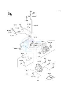 KLF 250 A [BAYOU 250] (A6F-A9F) A8F drawing OIL PUMP_OIL FILTER