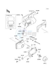 KMX 125 A [KMX 125] (A12-A14) [KMX 125] drawing HEADLIGHT-- S- -