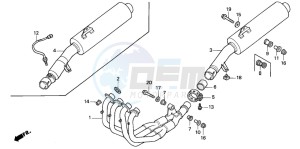 CBR600F drawing EXHAUST MUFFLER