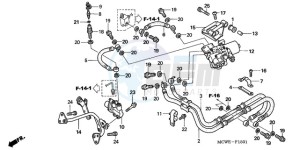 VFR800A9 France - (F / ABS CMF MME) drawing REAR BRAKE HOSE (VFR800A)