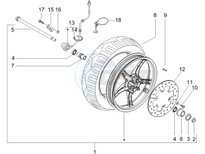 Runner 125 VX 4t e3 (UK) UK drawing Front wheel