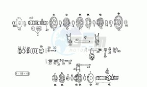 RS 125 drawing Gear box