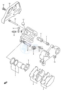 RMX250 (E28) drawing REAR CALIPER (MODEL P R)