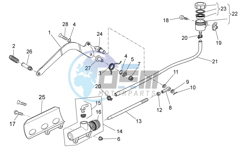 Rear master cylinder