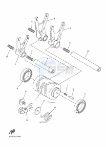 WR250F (2GBM) drawing SHIFT CAM & FORK