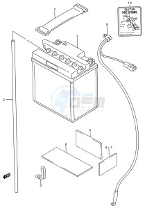 GSX600F (E28) Katana drawing BATTERY (MODEL K L M N P R S T)