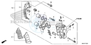 VFR1200XLF CrossTourer - VFR1200X 2ED - (2ED) drawing L. FRONT BRAKE CALIPER