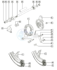 QUADRO_25-45kmh_T-X 50 T-X drawing Front wheel