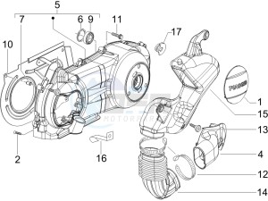 X Evo 250 Euro 3 (UK) UK drawing Crankcase cover - Crankcase cooling