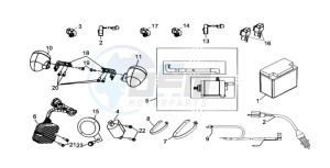 QUAD RAIDER 600 LONG CHASSIS drawing INDICATORS / STARTER / BATTERY