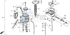 TRX300 FOURTRAX 300 drawing CARBURETOR