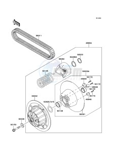 MULE 4010 DIESEL 4x4 KAF950FCF EU drawing Driven Converter/Drive Belt