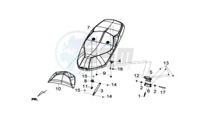 GTS 300 I drawing BUDDYSEAT / REAR LUGGAGE FRAME /