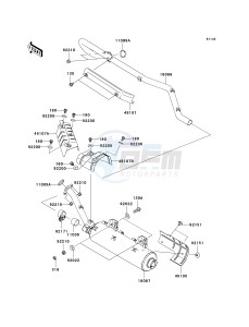 KVF 750 B (BRUTE FORCE 750 4X4I) (B6F-B7FA) A6F drawing MUFFLER-- S- ---  - JKAVFDB1 6B503806- -