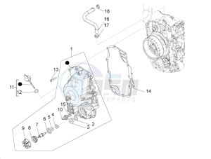 Beverly 350 4T ST ie ABS E4 300 (EMEA) drawing Flywheel magneto cover - Oil filter