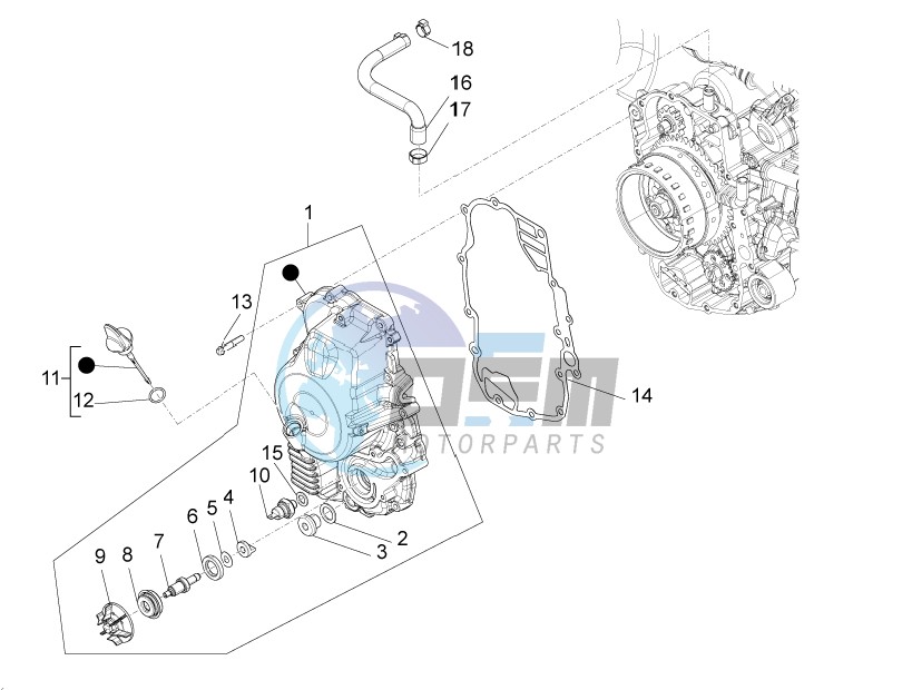 Flywheel magneto cover - Oil filter