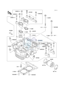 EX 250 F [NINJA 250R] (6F-7F) F6F drawing CYLINDER HEAD