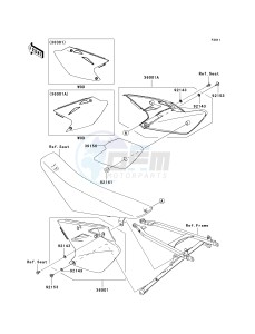 KX 450 D [KX450F] (D7F) D7F drawing SIDE COVERS