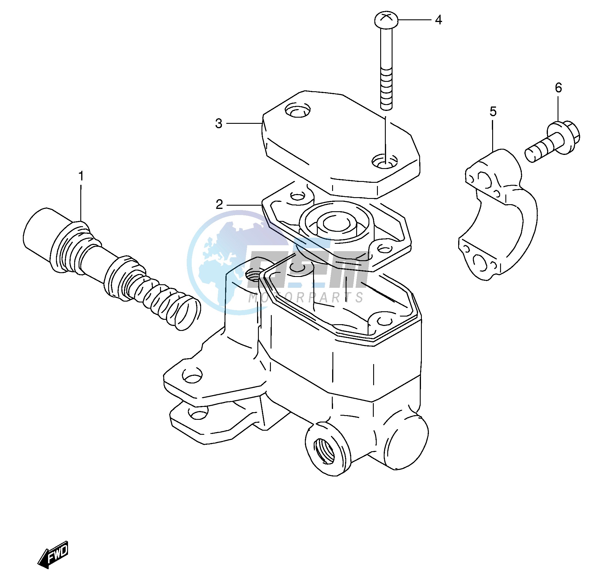 FRONT MASTER CYLINDER (MODEL K L M R)