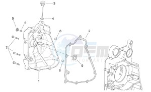 Leonardo 250-300 (eng. Minarelli) drawing Flywheel side cover